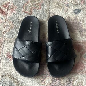 All black sandals